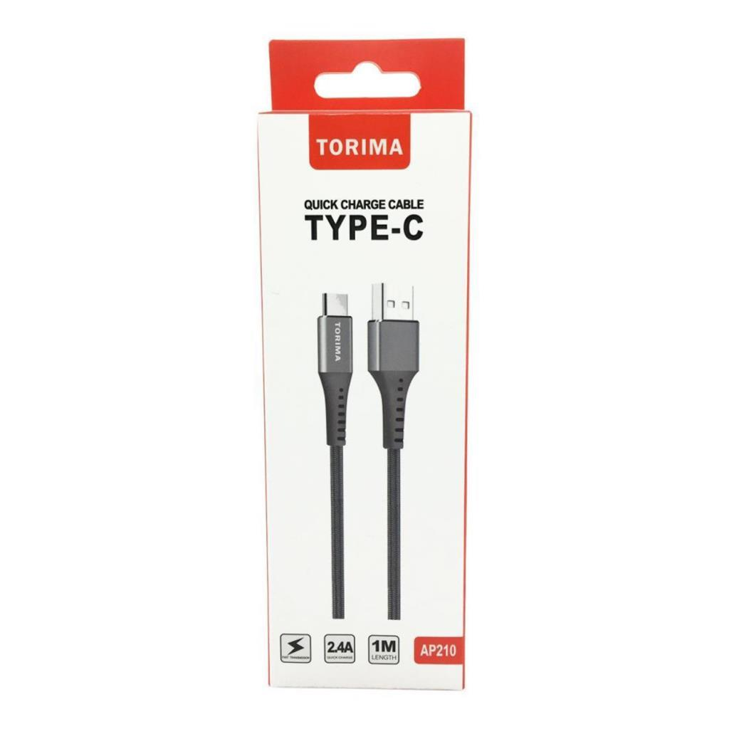 Torima Type-C şarj kablosu, 2,4A, 1M uzunluk, AP210.