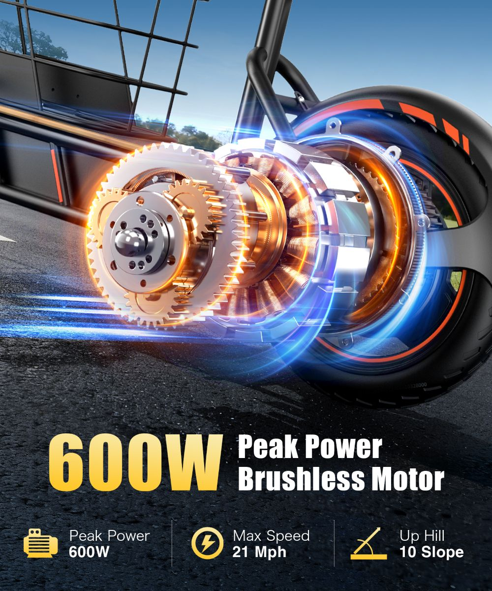 Primo piano di un motore brushless da 600W con ingranaggi e ruota.