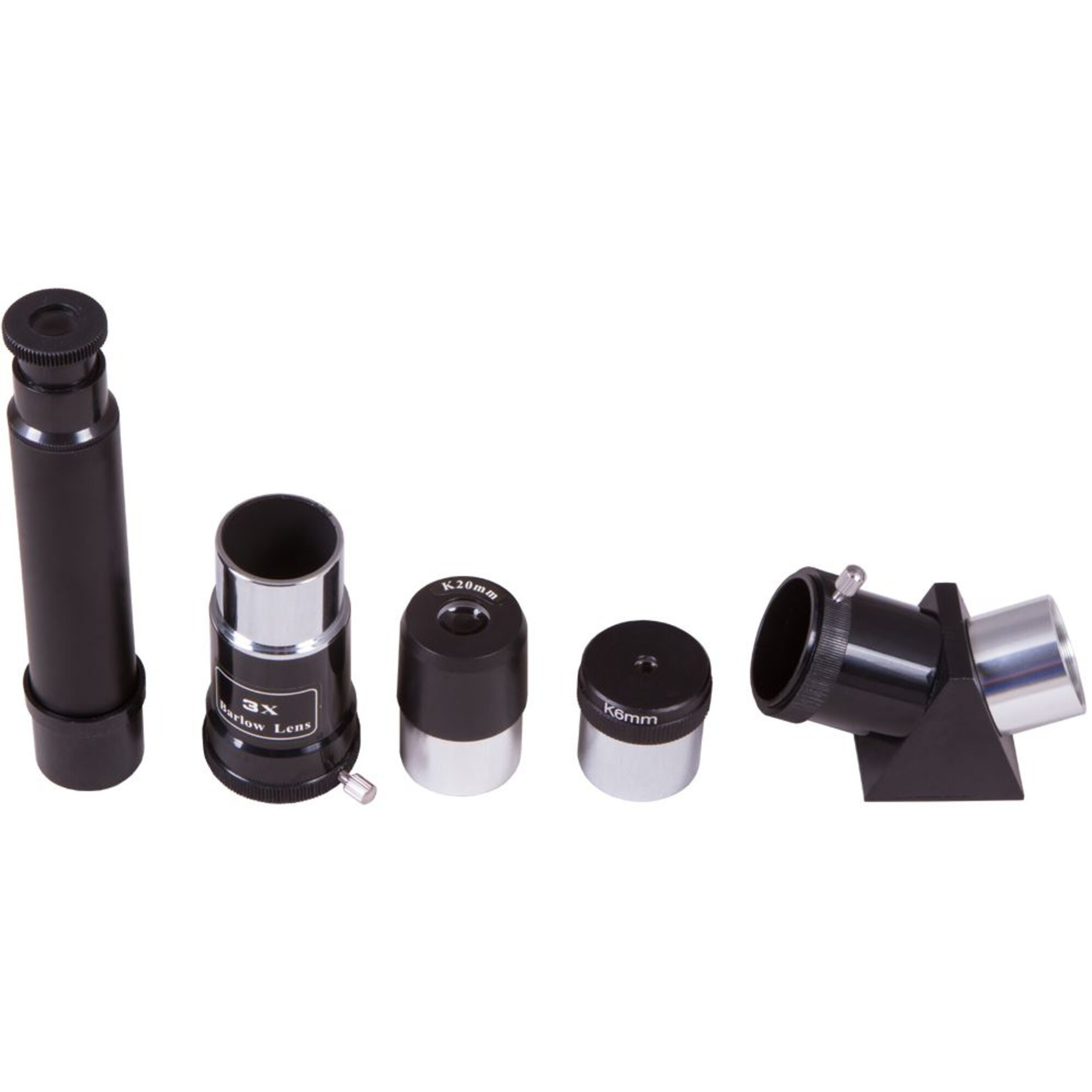 Accesorios para telescopio: oculares, lente Barlow, buscador.