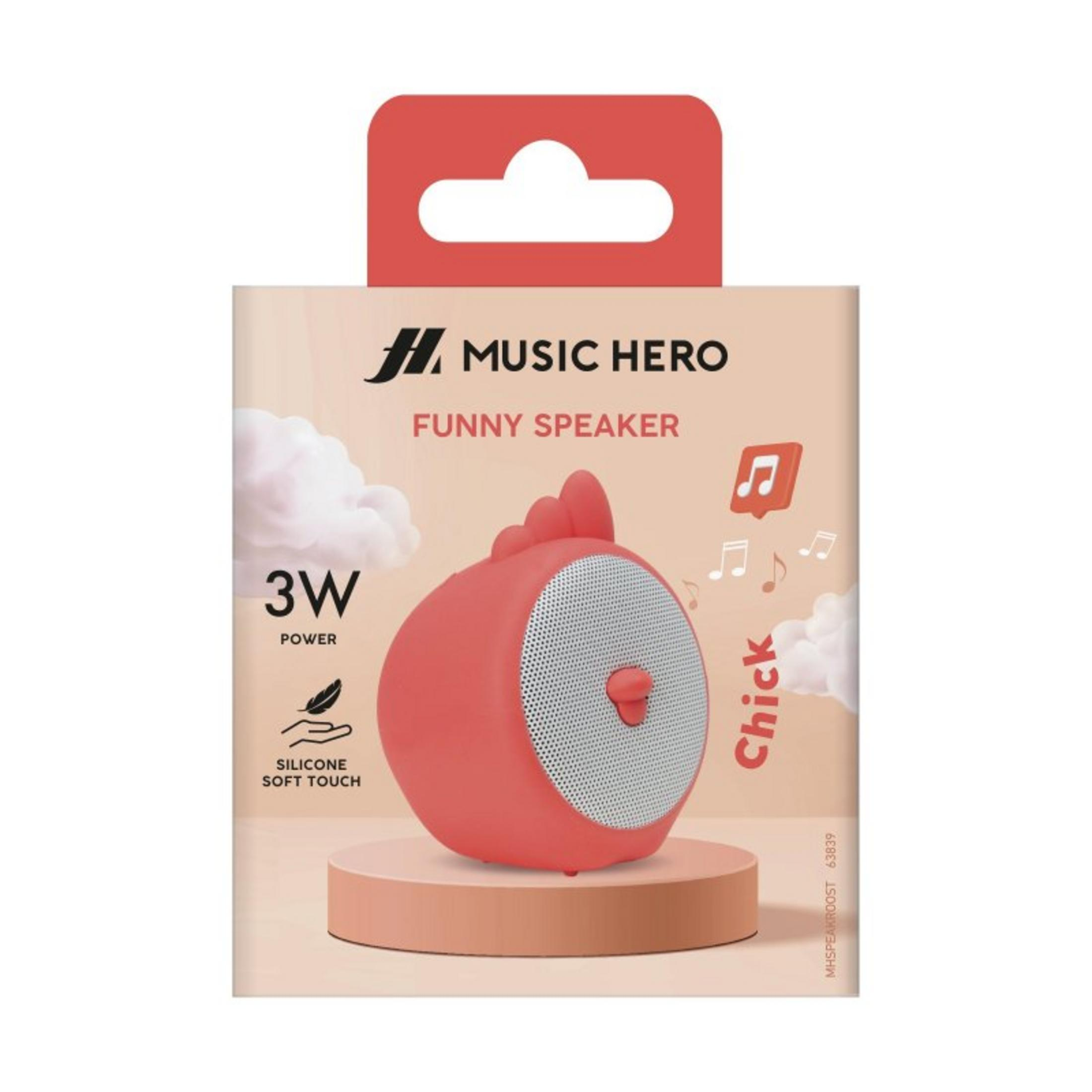 Un altoparlante rosa a forma di pulcino, 3W di potenza, tocco morbido in silicone.