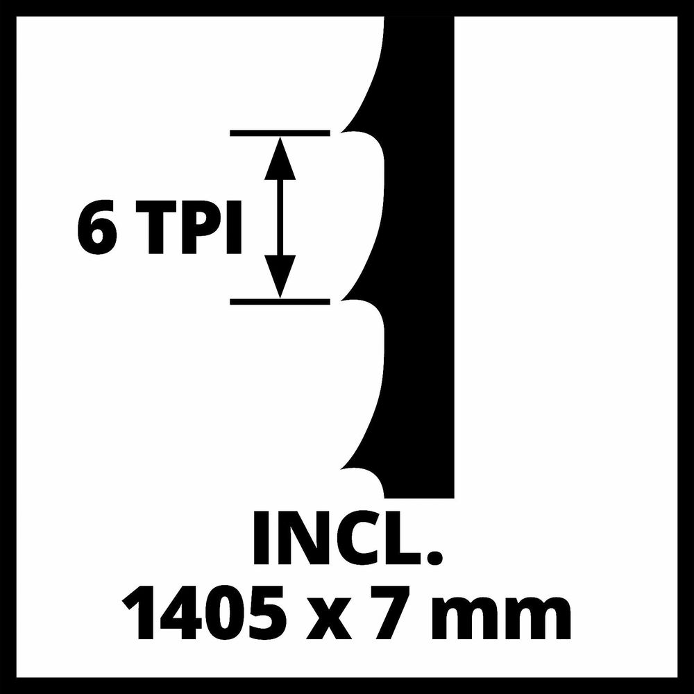 6 TPI inkl. 1405 x 7 mm