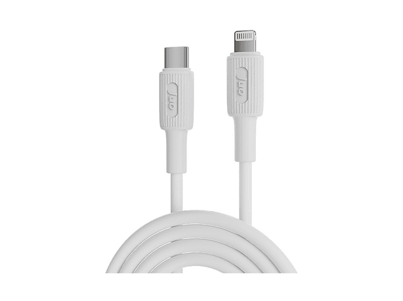 JUO 27 W USB Type-C to Lightning iPhone iPad Silikon 1 Metre Hızlı Şarj ve Data Kablosu Beyaz