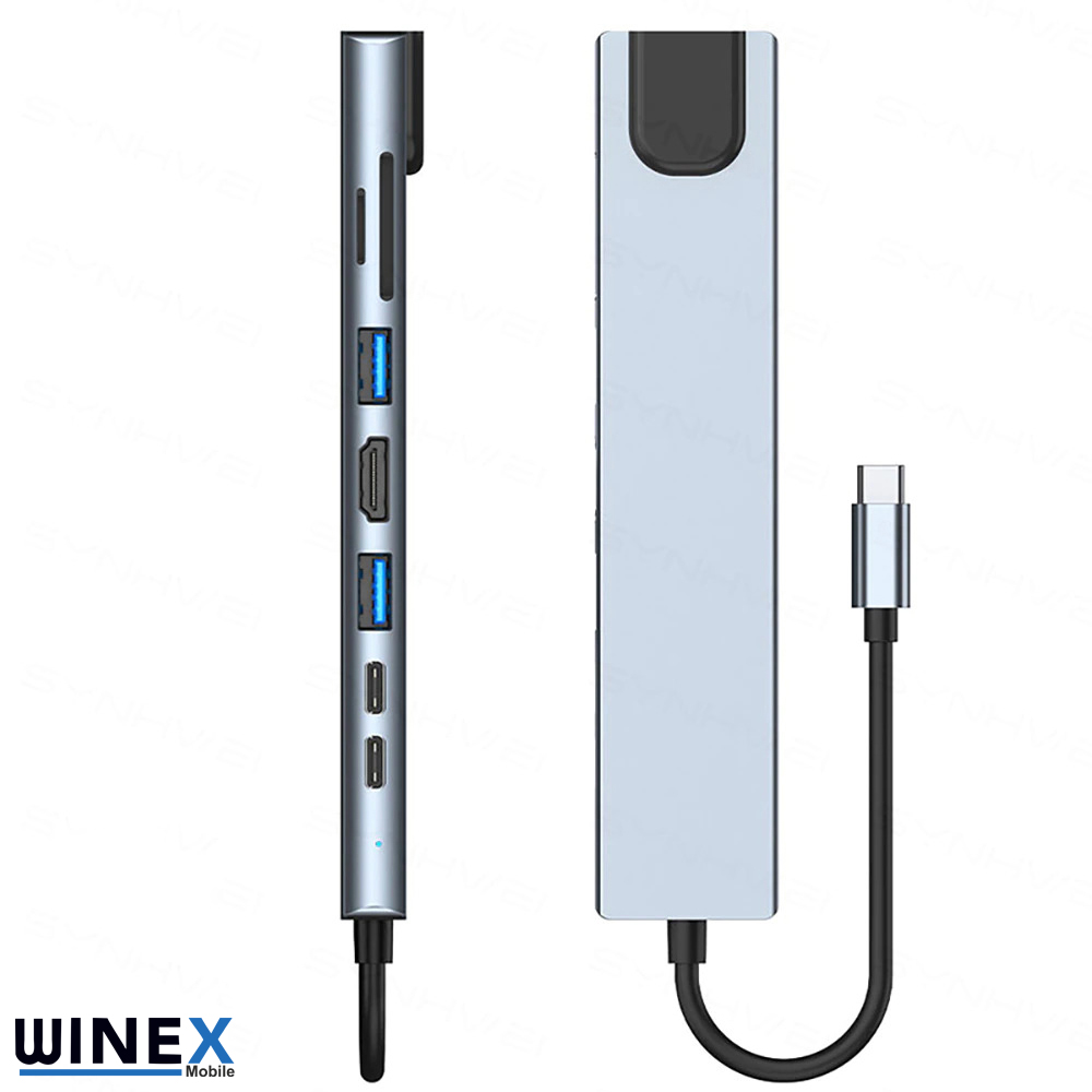 Yan yana duran iki gümüş USB-C hub, portlar ve kablo görünüyor.
