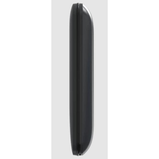 Ein schwarzes, schlankes Mobiltelefon von der Seite.