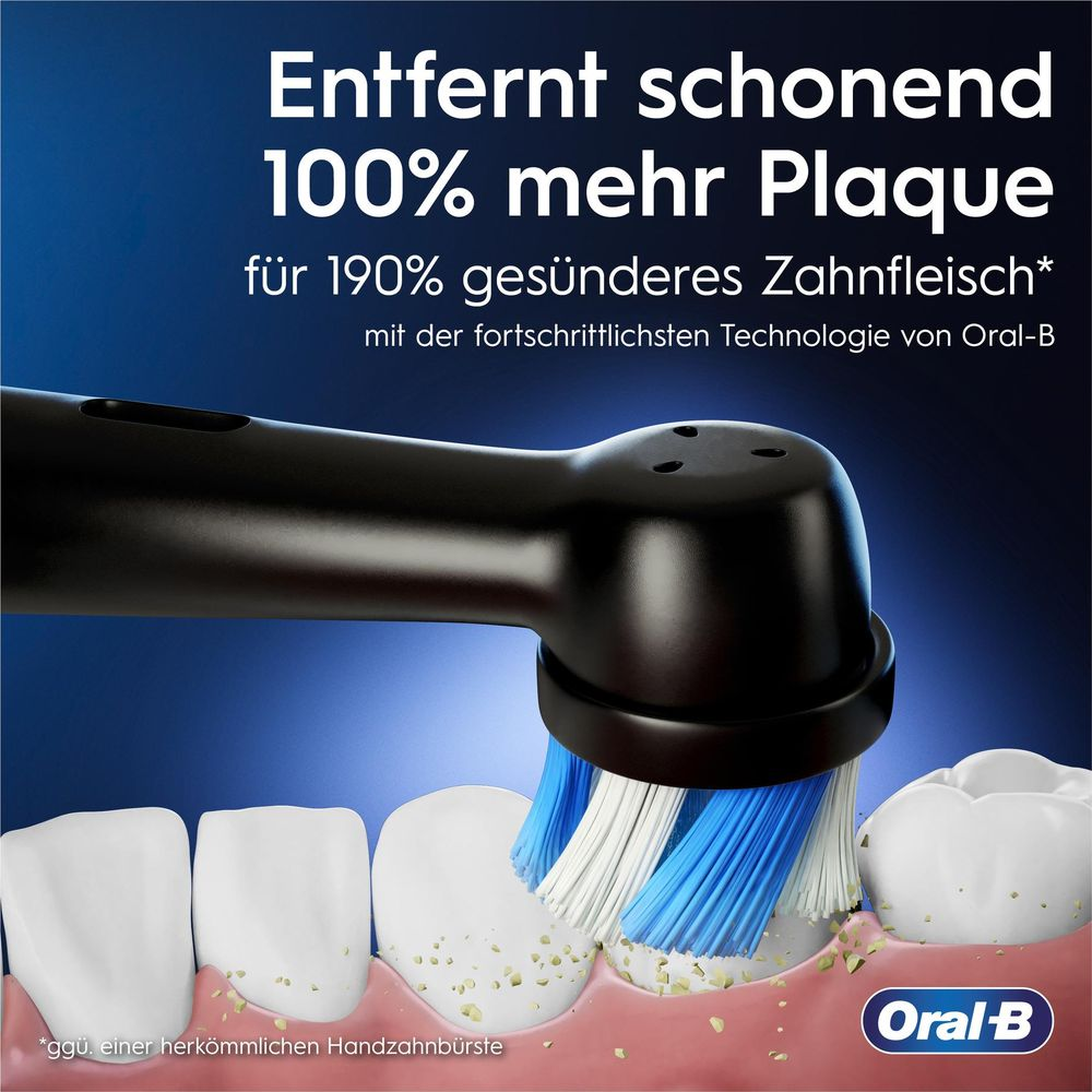 Uno spazzolino elettrico pulisce i denti con placca.
