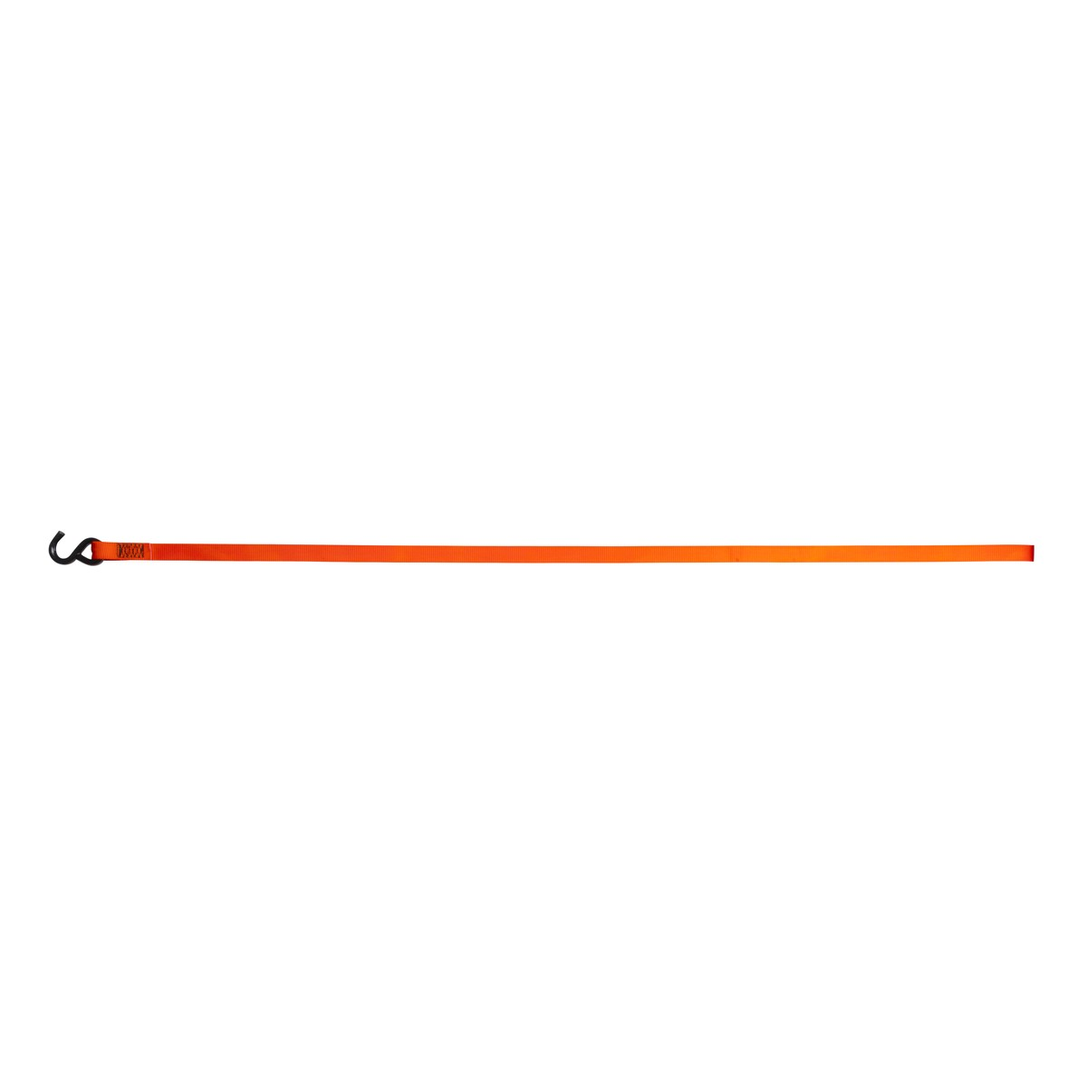An orange strap with a black hook on one end.