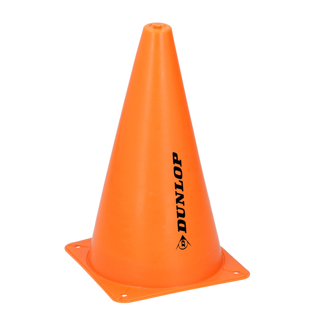 Cono da allenamento Dunlop arancione con logo nero su sfondo bianco.