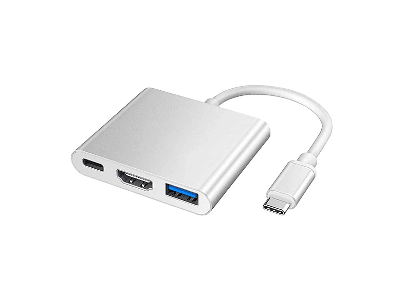 WINEX MOBILE 3'ü 1 Arada Type-C To HDMI Hub Port 100W PD USB 3.0 4K HDMI Çıkışlı Adaptör