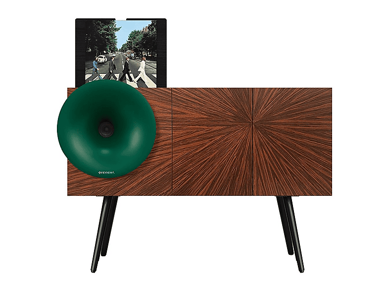 FENNESSY Kresling i7pro Bluetooth Hoparlörlü 100 W Hi-Fi Plakçalar Pikap Yeşil