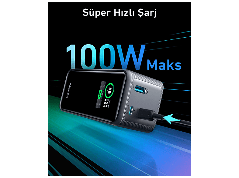 ANKER Prime 20,000mAh Power Bank (200W) Powerbank zwart 20000 mAh
