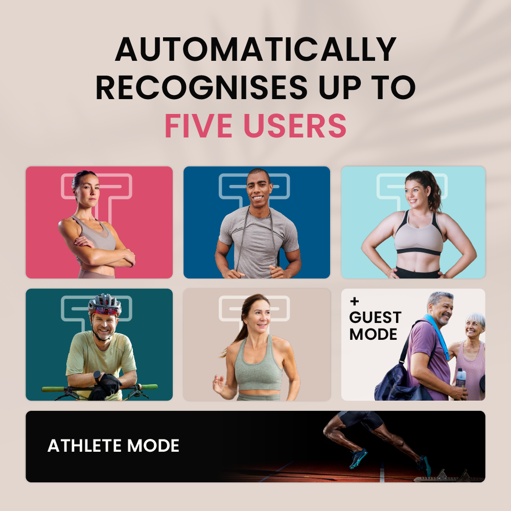 Six tiles show athletes and one tile shows 'Guest Mode'.