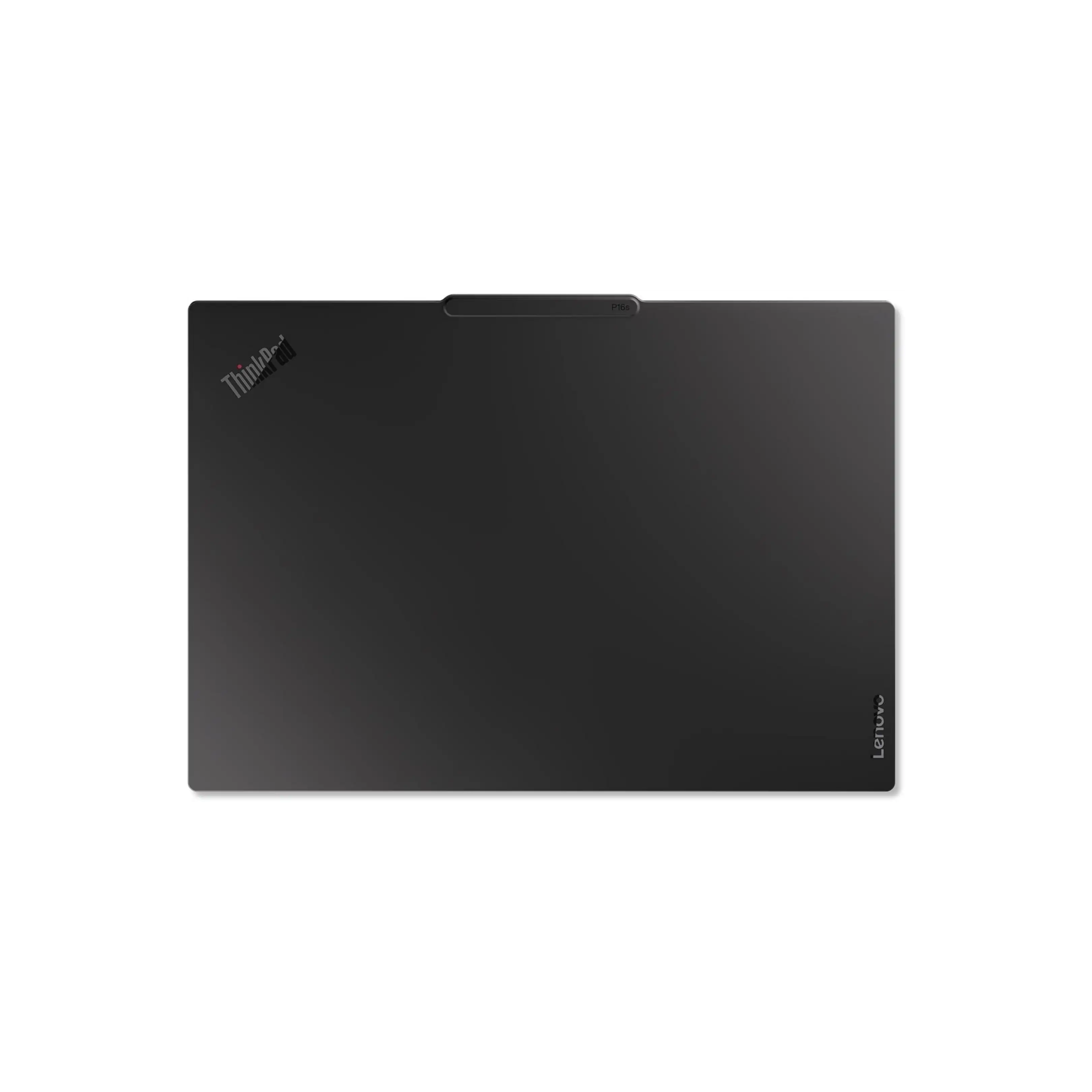 Laptop Lenovo ThinkPad P16s nero, chiuso, con logo sul coperchio.