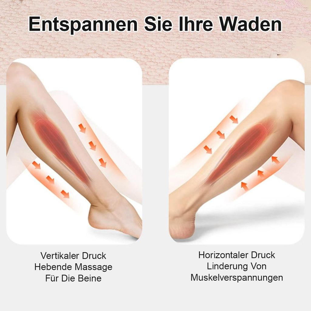 Zwei Darstellungen von Wadenmassagen: vertikal und horizontal.