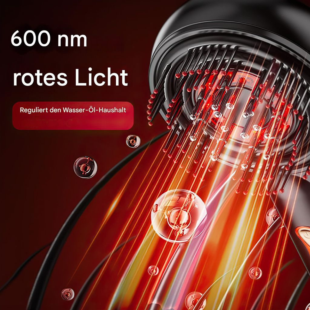 Duschkopf mit 600nm rotem Licht, reguliert Wasser-Öl-Haushalt. Blasen und Lichteffekte.
