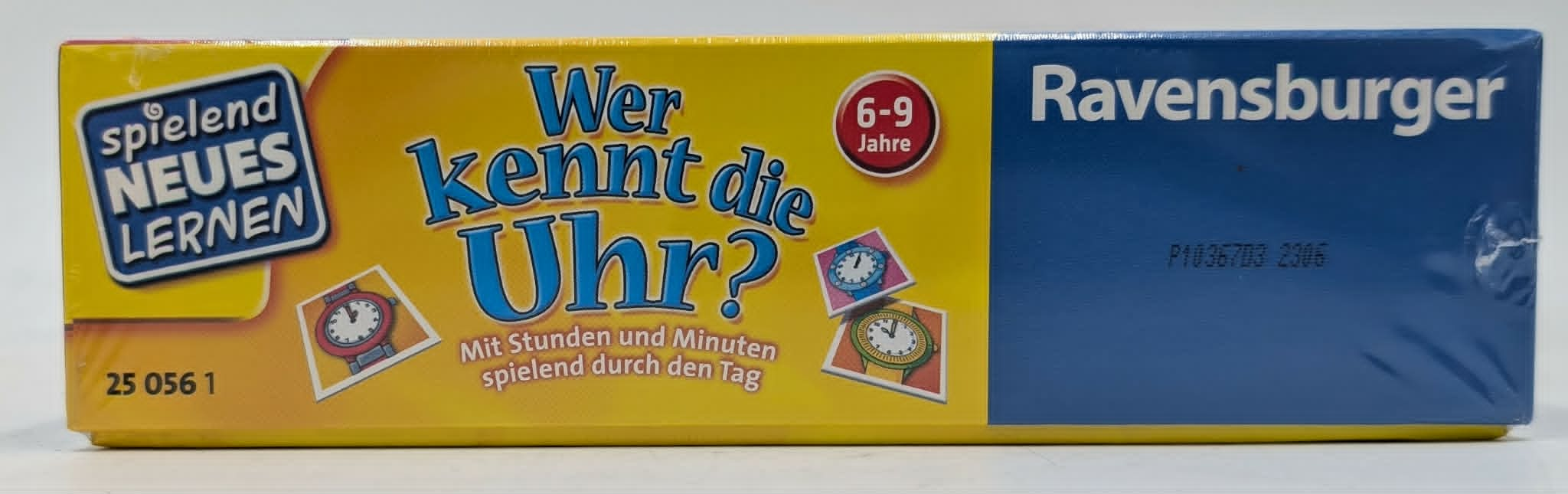 Ravensburger Spiel "Wer kennt die Uhr?" für 6-9 Jährige mit Uhrenbildern.