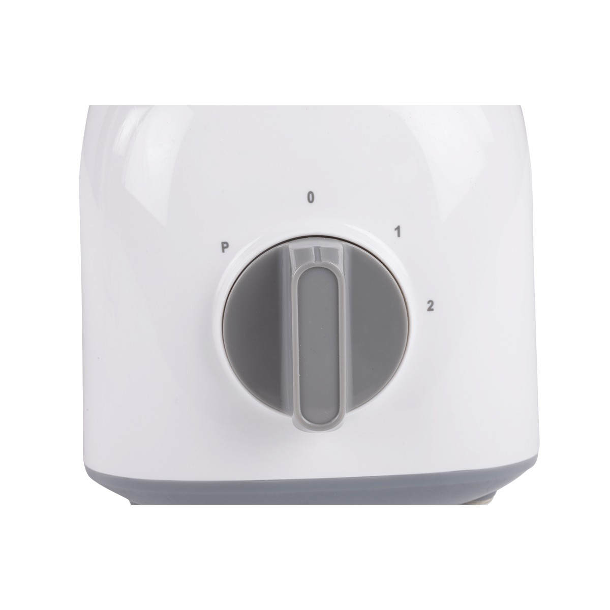 Close-up of a white appliance with a gray dial and numbers 0, 1, 2, and P.