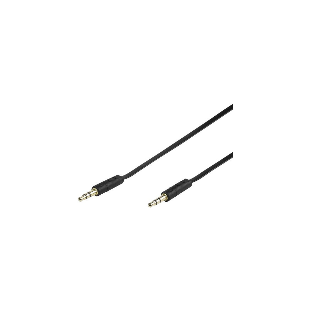 Cable de audio negro con dos conectores de 3,5 mm
