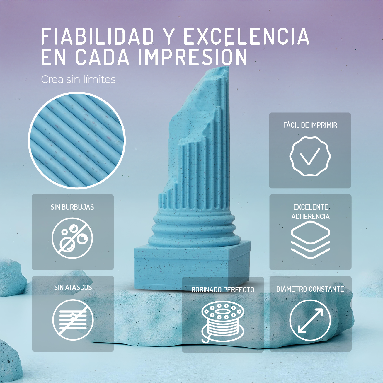 Un carrete de filamento de impresión 3D azul y sus beneficios.