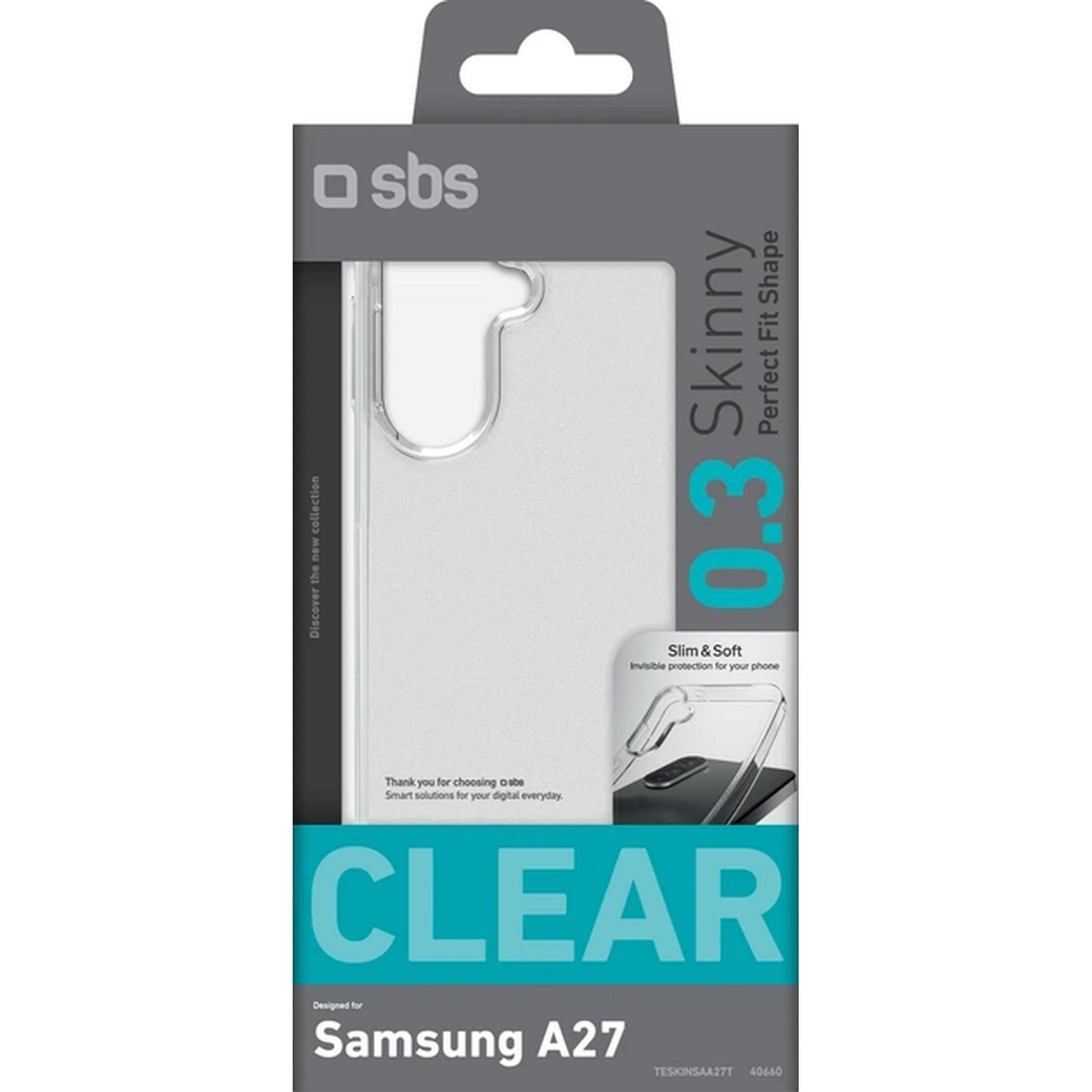 Embalaje de funda SBS 'Clear Skinny' para Samsung A27, transparente.