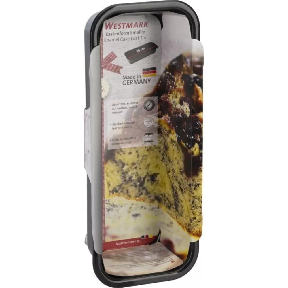 Westmark Emaille Kastenform für Kuchen, 30 cm, in Deutschland hergestellt.