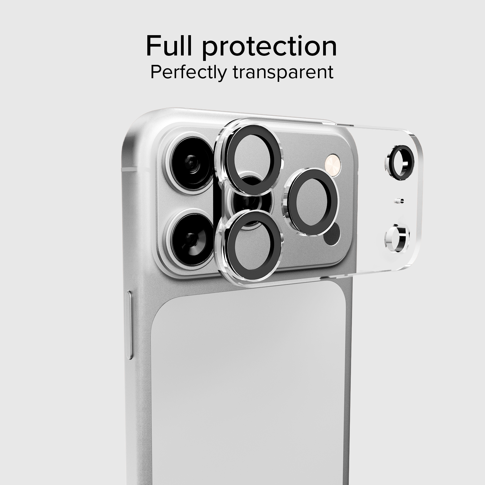 Una película protectora transparente para las lentes de cámara de un smartphone.