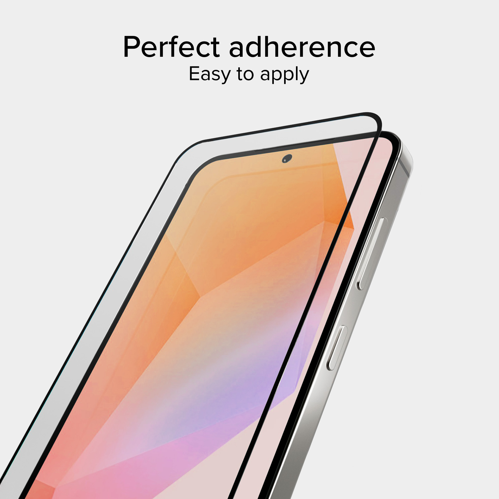 Pantalla de smartphone con protector de pantalla perfectamente aplicado.