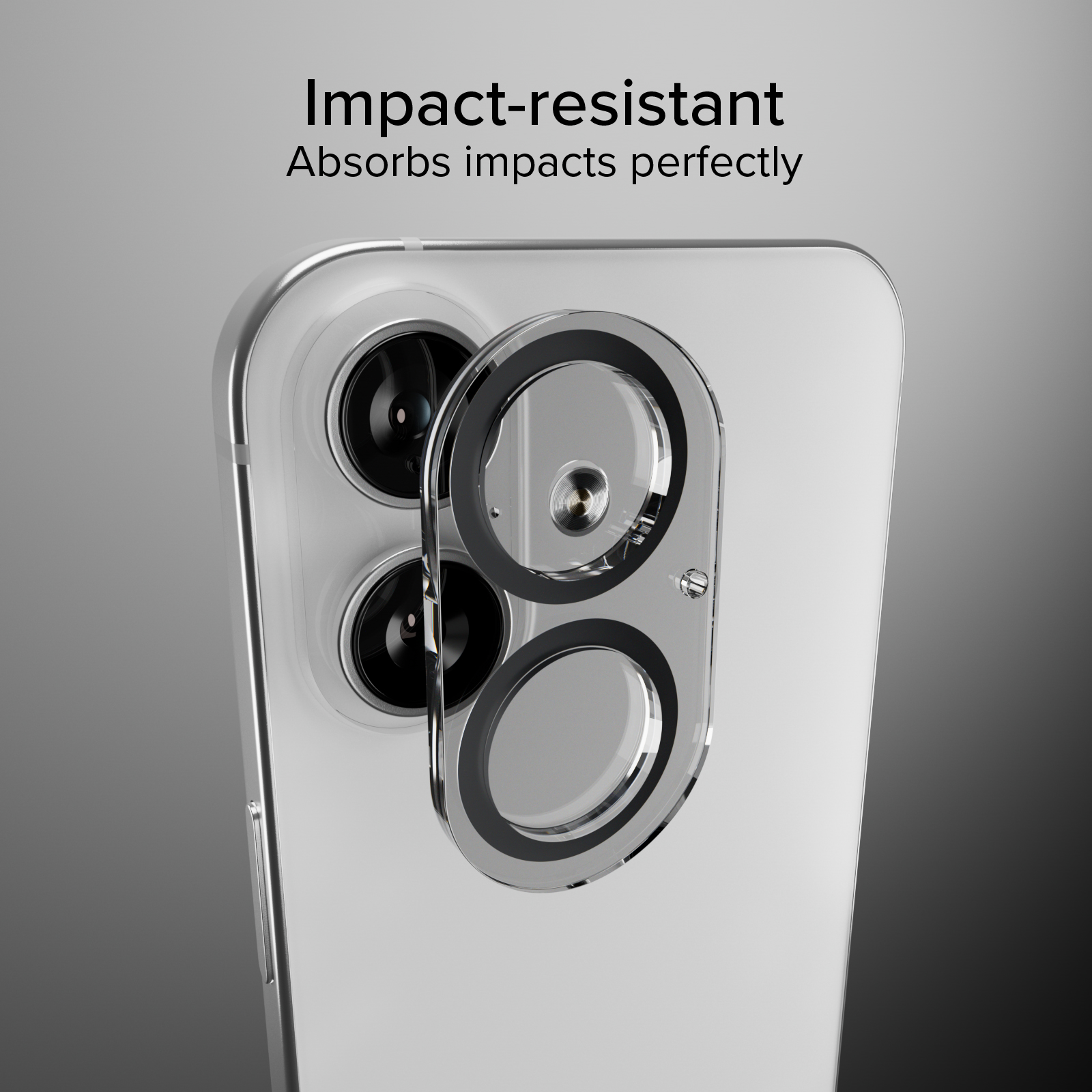 Funda transparente para móvil protege cámaras traseras.