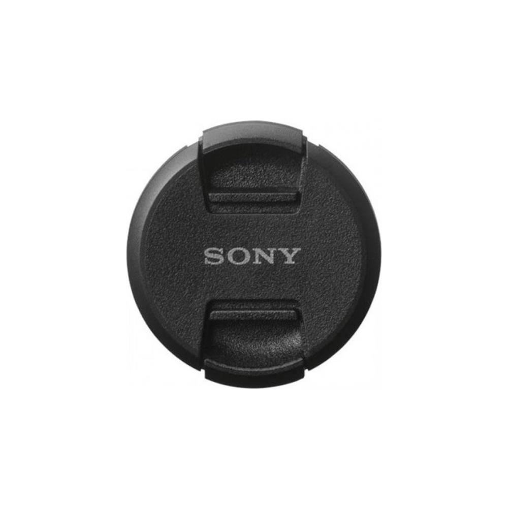 Tappo obiettivo nero con logo SONY.