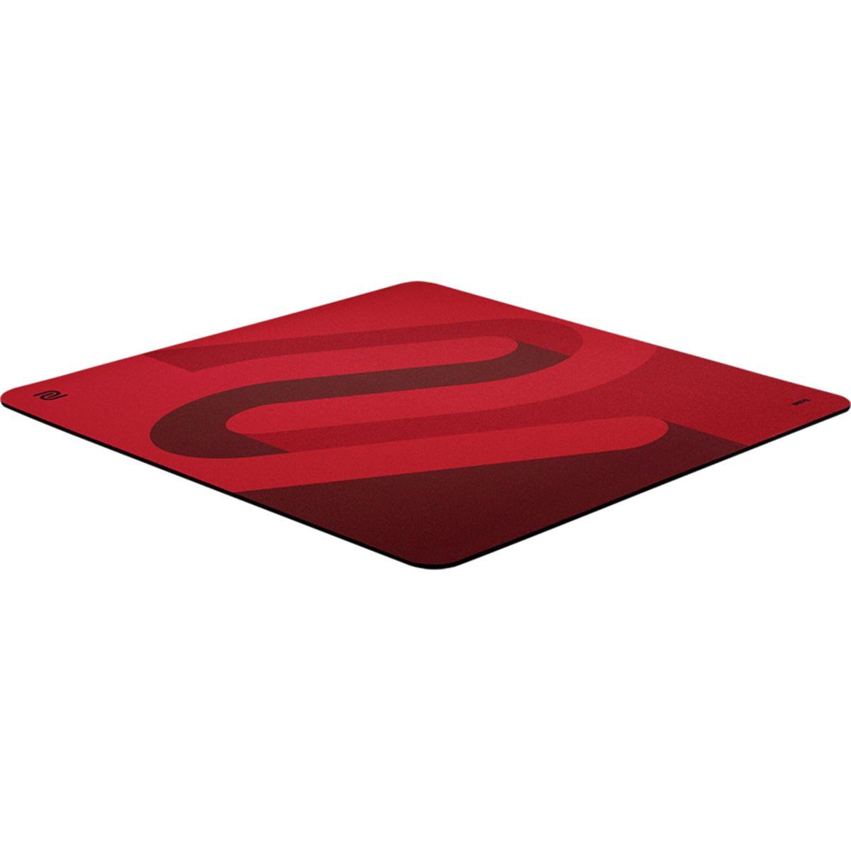 Rode muismat met een donkerder rood golvend patroon op een witte achtergrond.