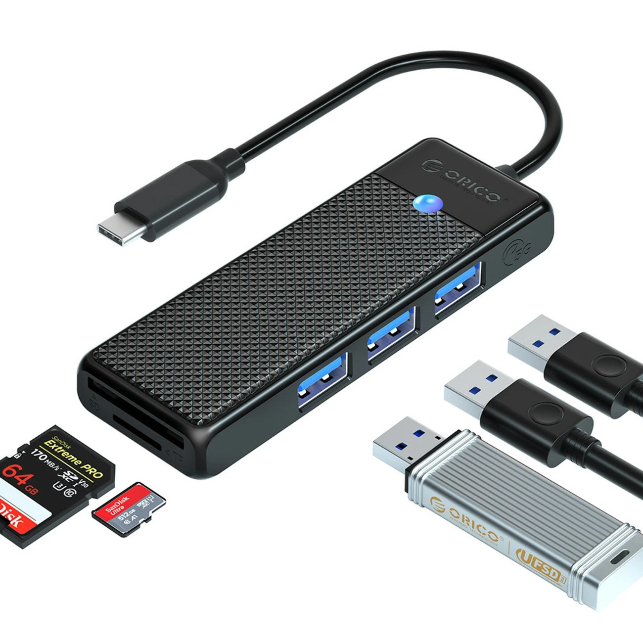 Hub USB ORICO PAPW3AT-C3 Czarny