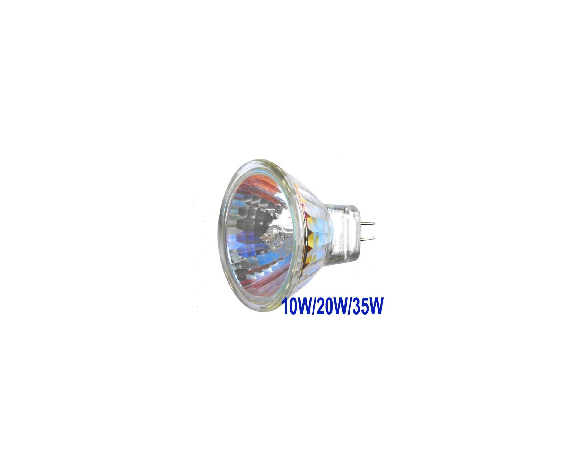 Eine Glühbirne mit 10W/20W/35W-Aufschrift auf weißem Hintergrund.