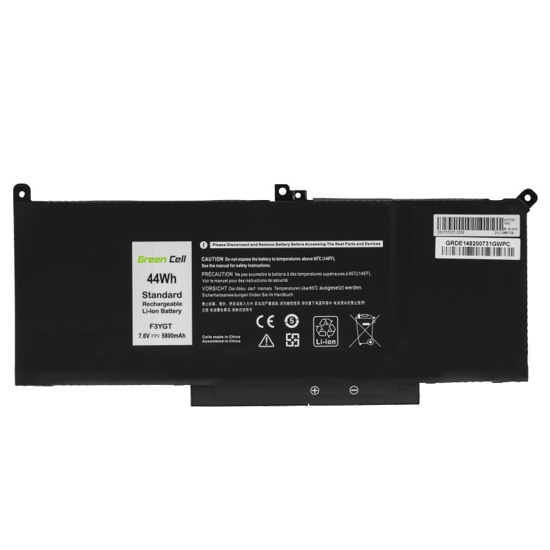 Czarna bateria do laptopa, 44Wh, 7,6V, 5800mAh, marka Green Cell.