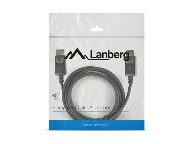 Cavo DisplayPort Lanberg nero in confezione.