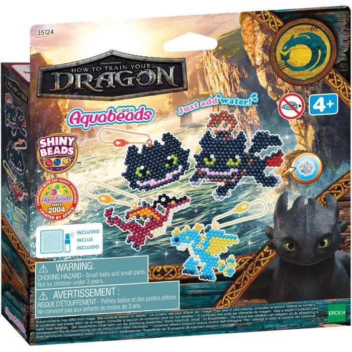 Set de Aquabeads con figuras de dragón de Cómo entrenar a tu dragón.