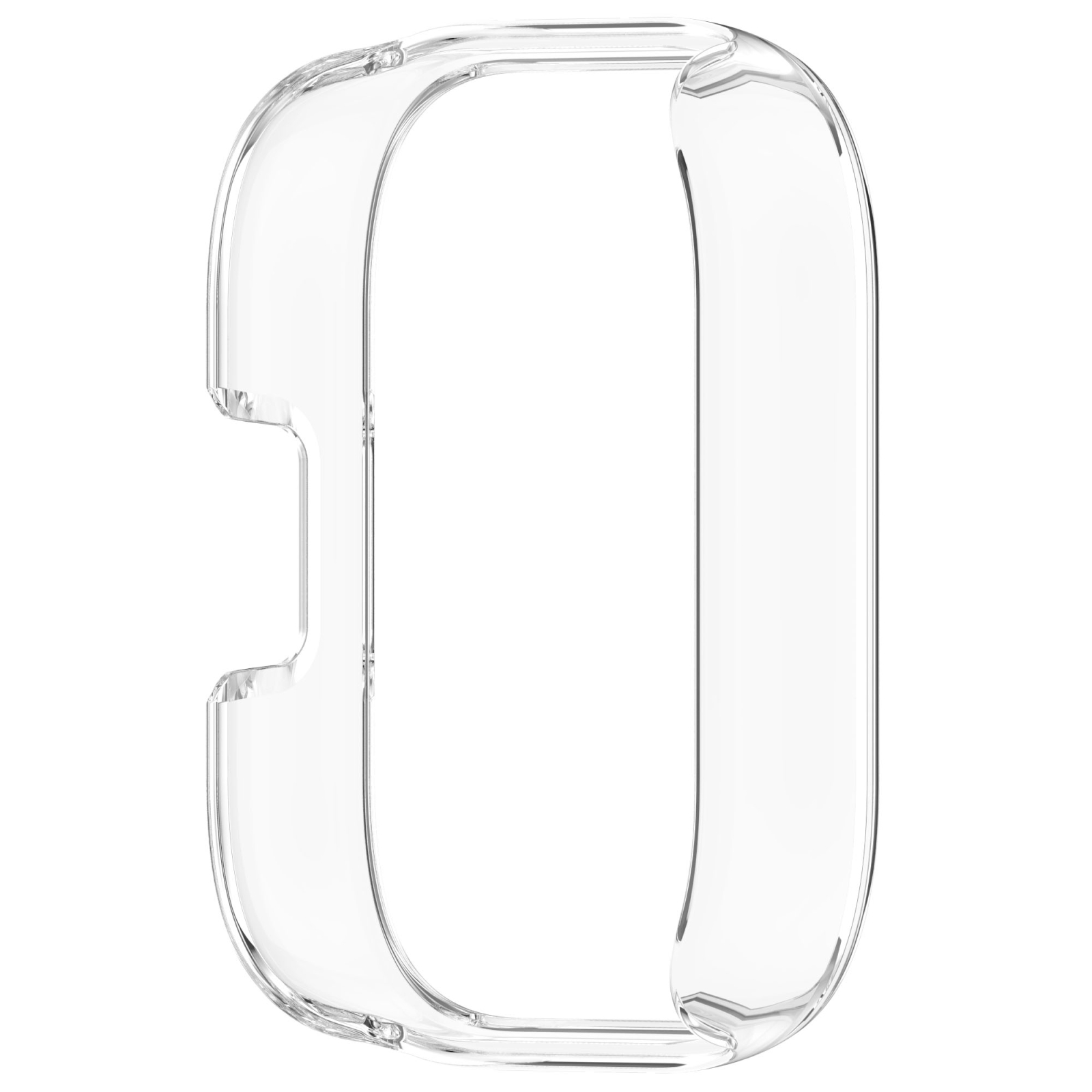 Custodia protettiva trasparente per braccialetto, in plastica trasparente.