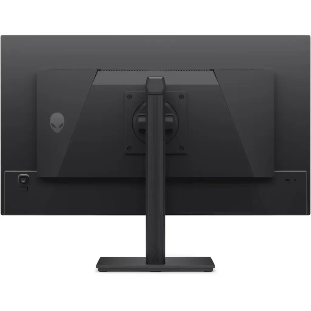 Alien logosu ve standı olan siyah bilgisayar monitörünün arkası.