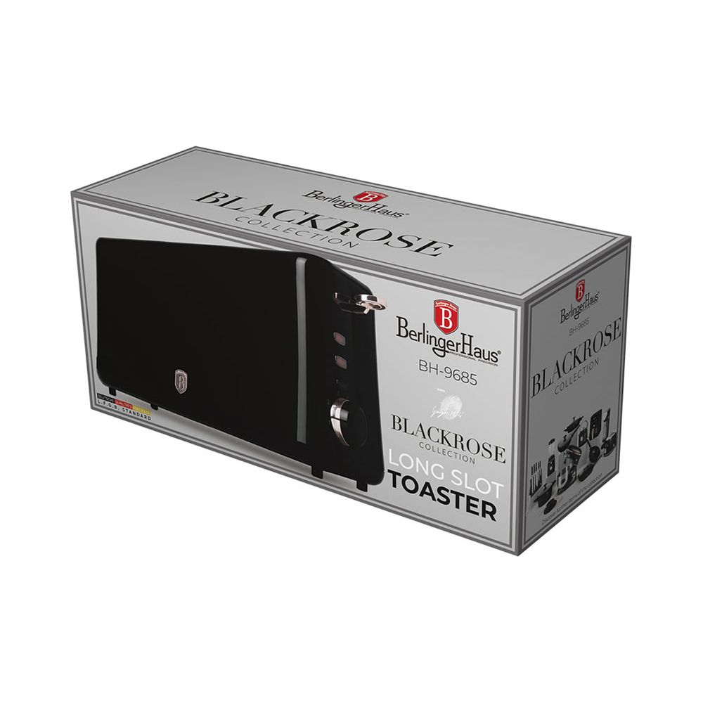Confezione scatola per un tostapane nero a fessura lunga Berlinger Haus Blackrose.