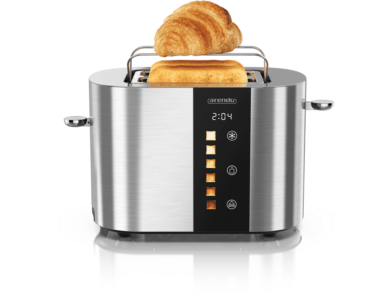 ARENDO 4 Scheiben 800 Watt Toaster silber (800 Watt, Schlitze: 2 ...