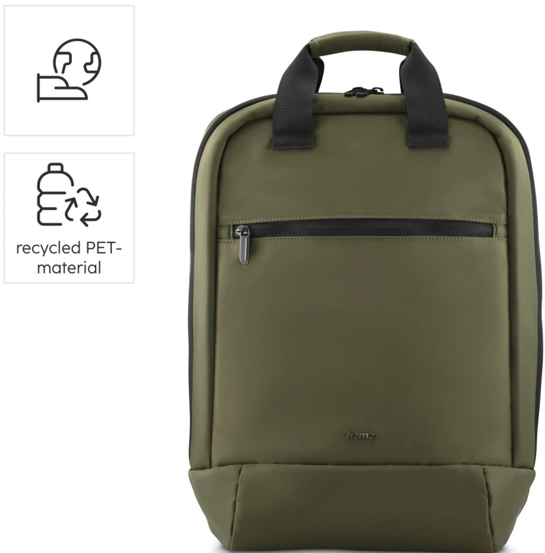 Bagaglio a mano, Zaino per laptop HAMA 00222054 16.2" poliestere riciclato impermeabile zip