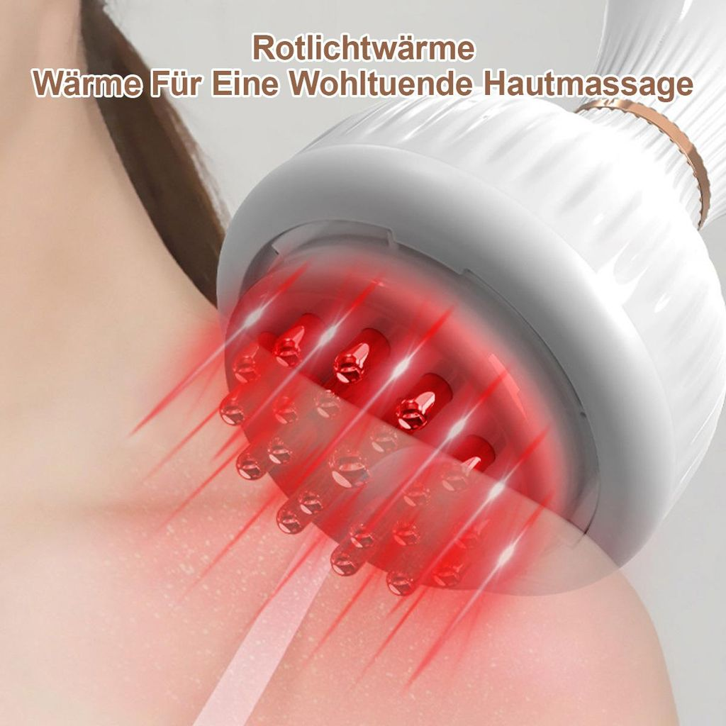 Rotlicht-Massagegerät mit roten Lichtern auf der Haut.