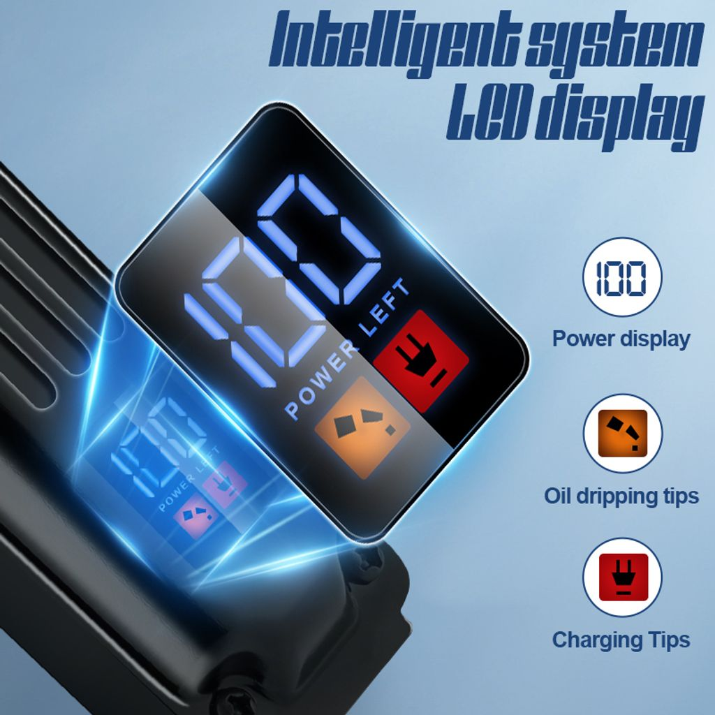 Intelligentes System LCD Display zeigt 100% Leistung an.