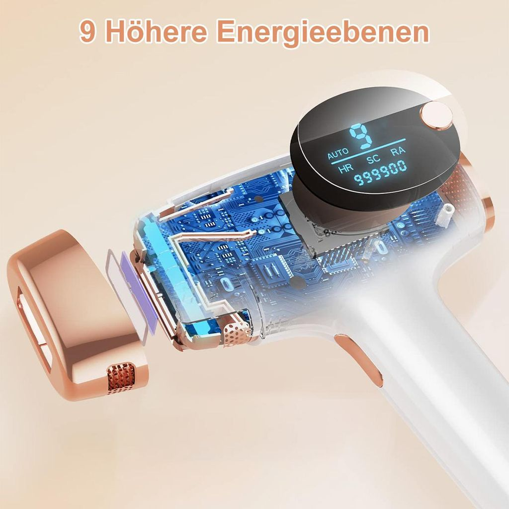 Ein transparentes Gerät mit integrierter Platine und digitalem Display.