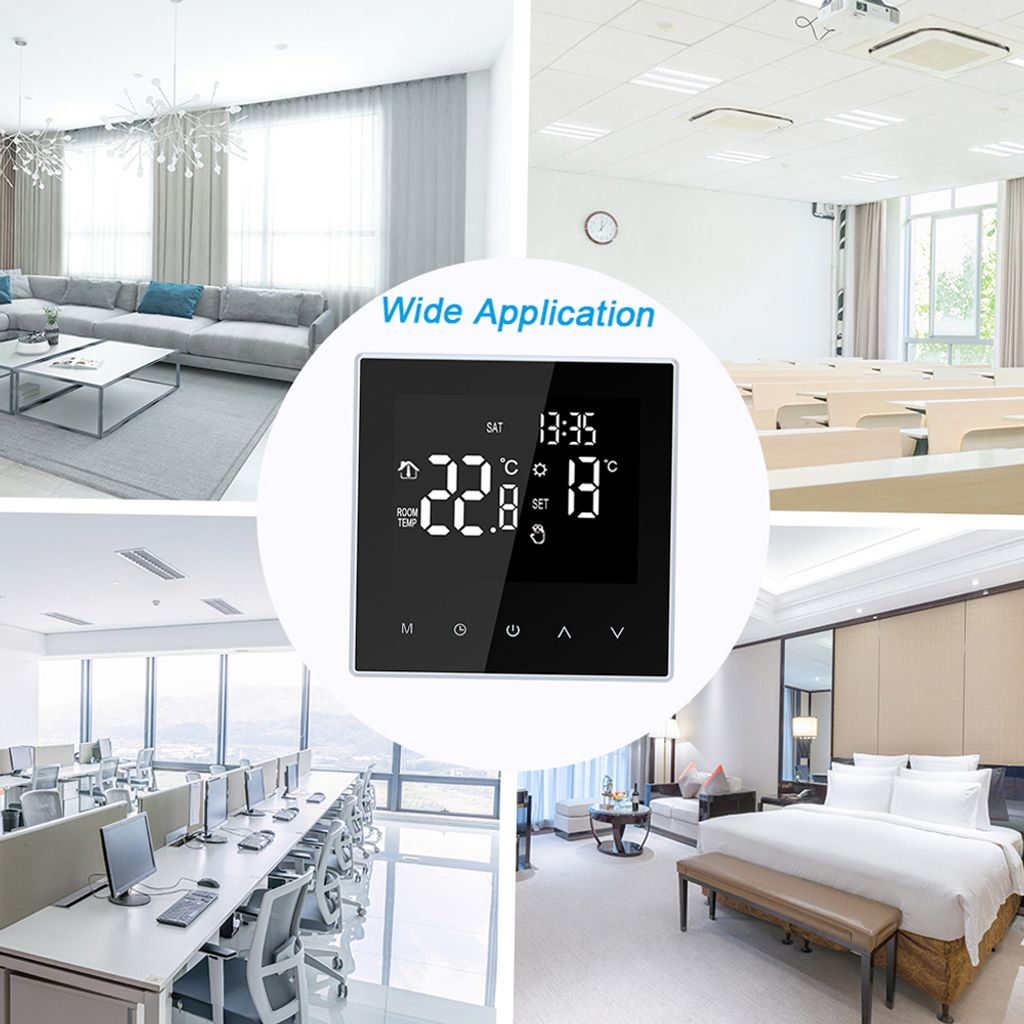 Thermostat zeigt Raumtemperatur 22.8°C und eingestellte Temperatur 18°C an.