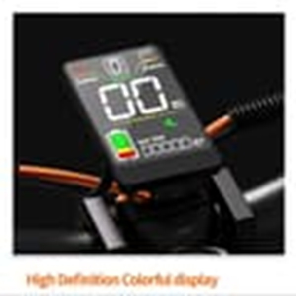 Un display digitale mostra la velocità 00 e l'indicatore della batteria.