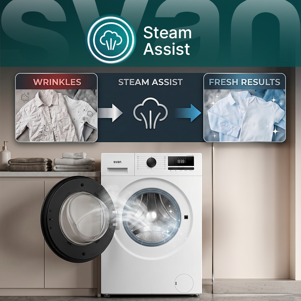 Lavadora con función Steam Assist: De las arrugas a resultados frescos.