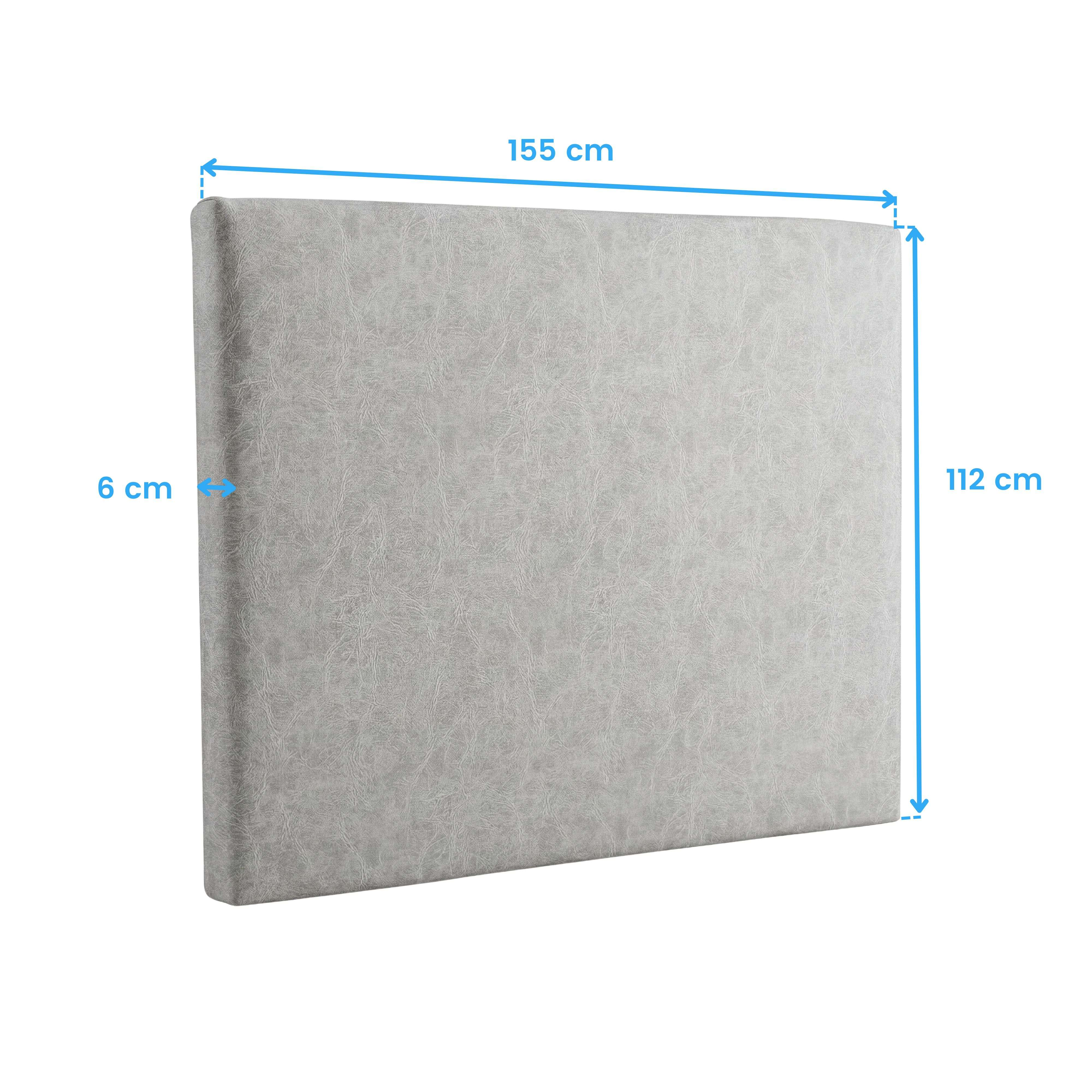Rectángulo gris, 155x112x6 cm, con textura.