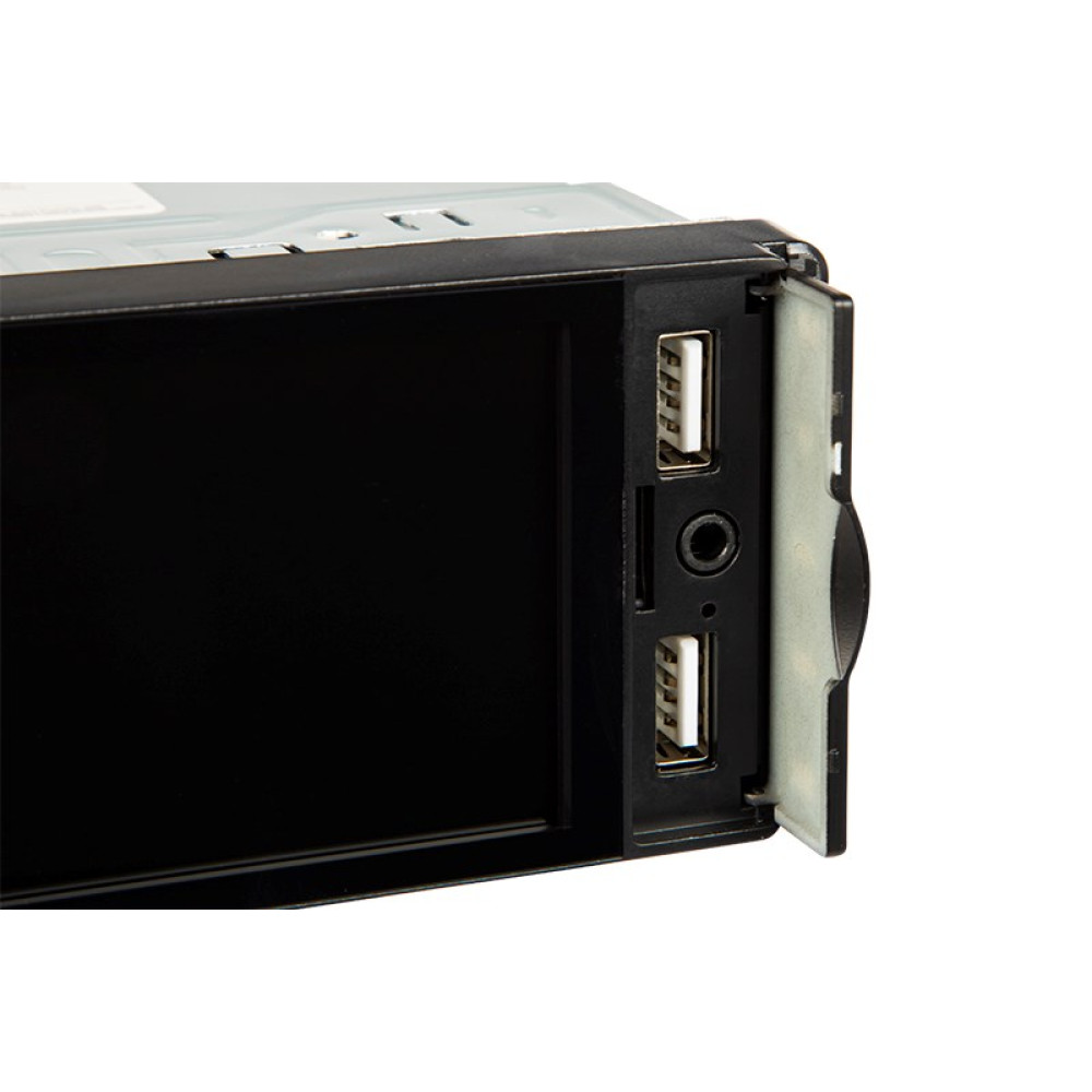 Radio samochodowe z dwoma portami USB i gniazdem AUX.