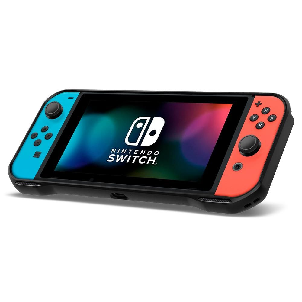 Console Nintendo Switch con Joy-Con blu e rossi.