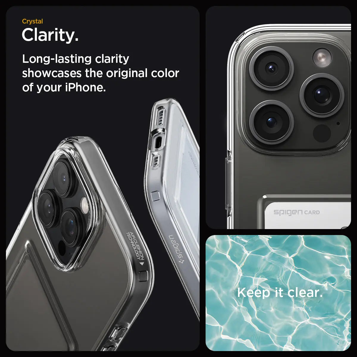 Custodia trasparente per iPhone che mostra il colore originale.