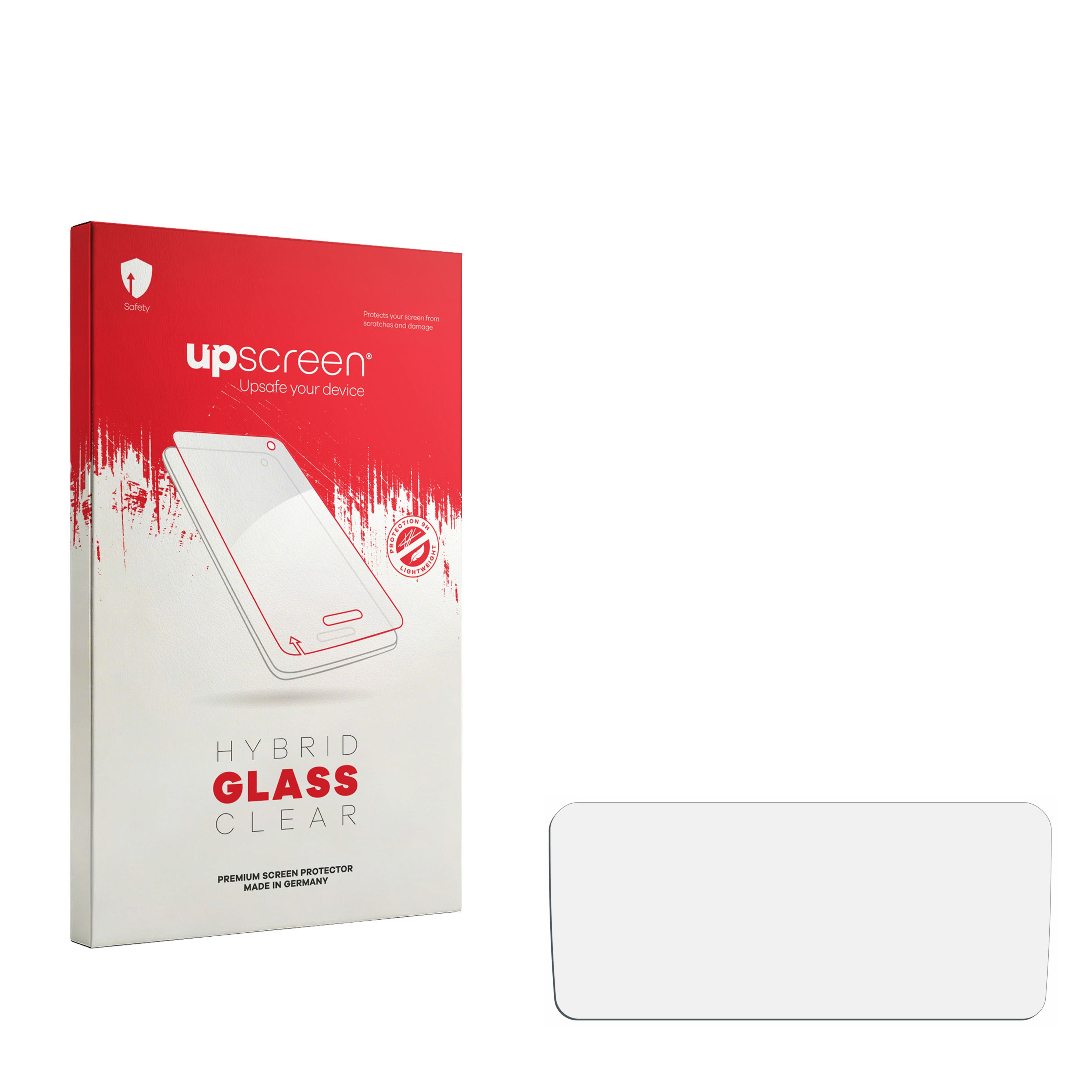 Verpackung für Displayschutzglas mit Smartphone-Abbildung und Text.
